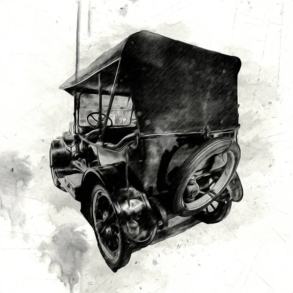 Vintage Ρετρό Κλασικό Παλιό Αυτοκίνητο Εικονογράφηση — Φωτογραφία Αρχείου