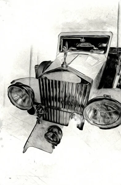 Ročník Retro Klasické Staré Auto Ilustrace — Stock fotografie