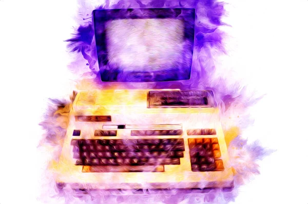 旧电脑艺术图解 复古古机 — 图库照片