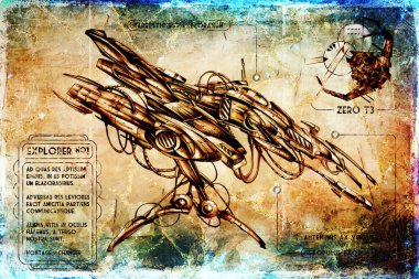 Cybernetic, visions, illustration of futuristic, metallic, science, fiction, male, humanoid,  cyborg, inside future world