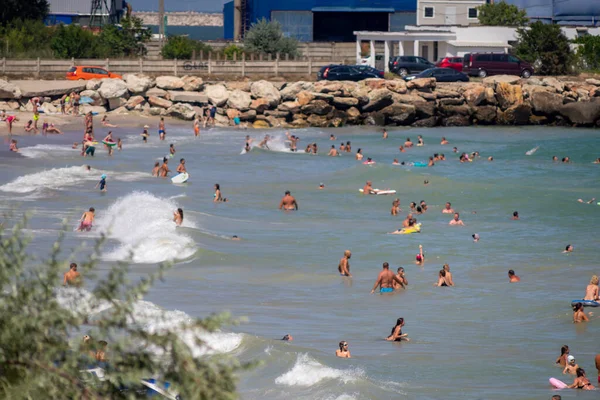 Mai Romania August 2020 People Swimming Beach — Stock Photo, Image