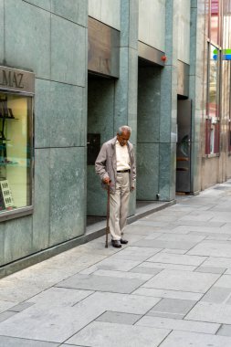 Vienna, Austria - September 06, 2019: Man walking on the street. Real people.
