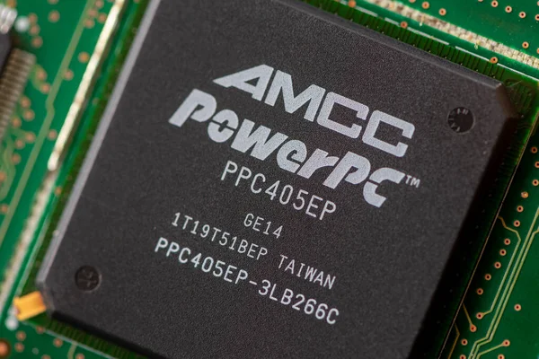 Timisoara Румунія Березня 2020 Закриття Процесора Amcc Powerpc Ppc405Ep Електронні — стокове фото