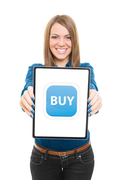 Young woman shopping online — Stock Photo, Image