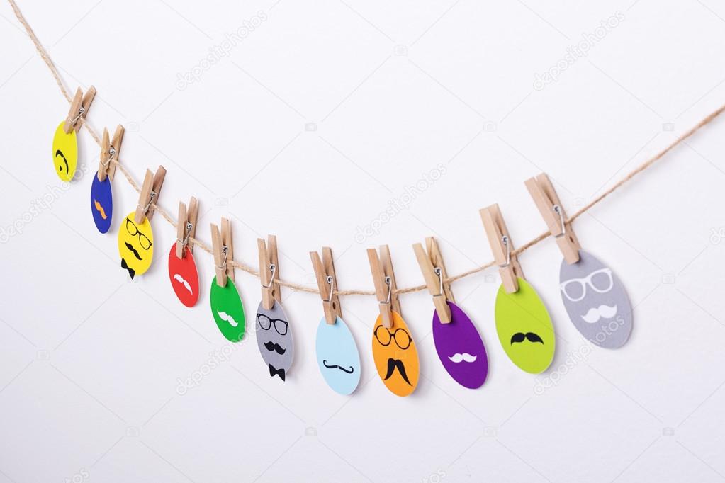 Colorful hipster Easter eggs decoration