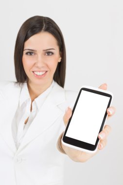 güzel iş kadını ile smartphone