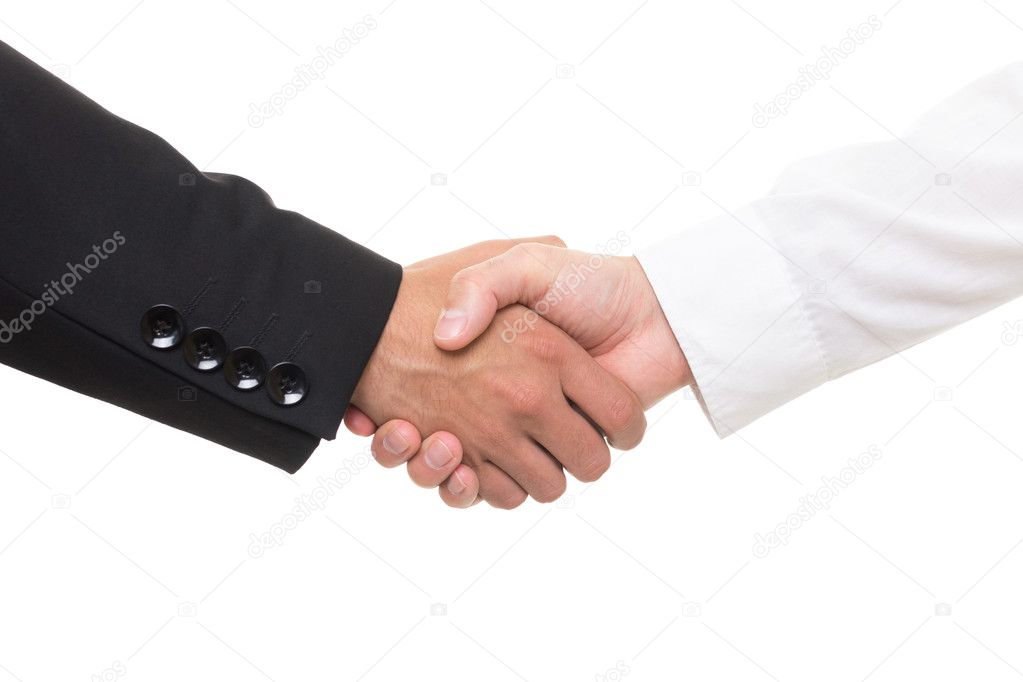 Closeup of businessmen shaking hands