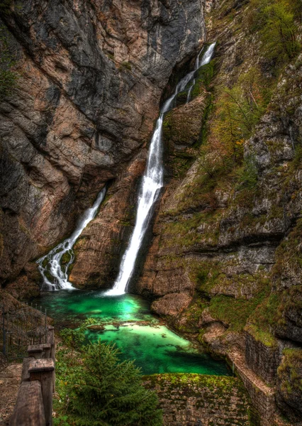 Savica 的瀑布 免版税图库照片