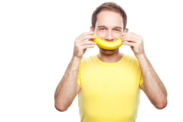 Chico de plátano sonriente divertido — Foto de Stock