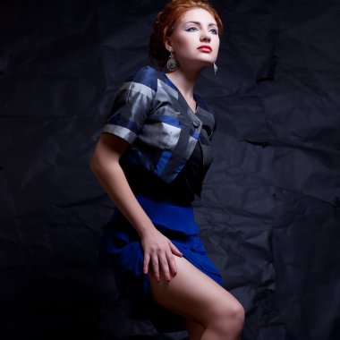 vintage bir baştan çıkarıcı zencefil modelinde portresi la bir 80s kılık