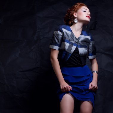 vintage bir baştan çıkarıcı zencefil modelinde portresi la bir 80s kılık