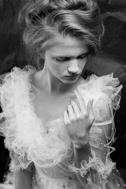 la a vintage Fransızca güzel sarışın kız Prenses portresi