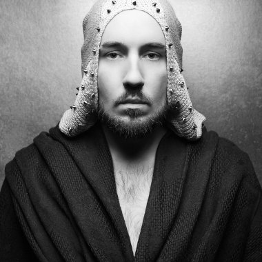 ciddi bir Kral savaşçı beyaz c etnik portre sanat-moda