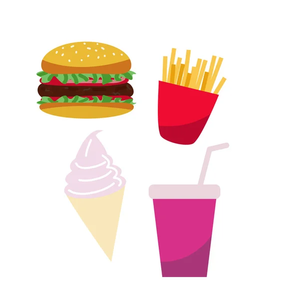 Fastfood set — Stock Vector