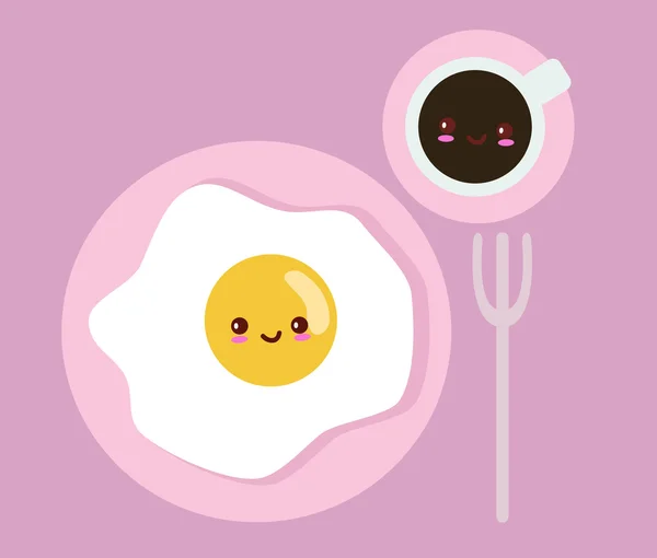 Cute breakfast set Vector Graphics