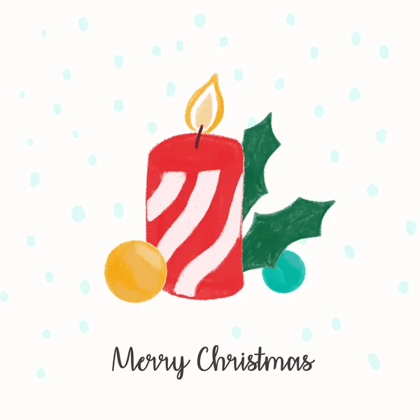 Mysigt handritat God Jul gratulationskort — Stock vektor