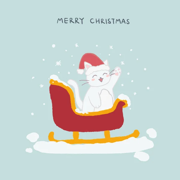 手書きのテキストと居心地の良いクリスマススクエアグリーティングカード — ストックベクタ