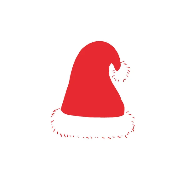 Disegnato a mano semplice minimalista accogliente cappello Babbo Natale — Vettoriale Stock