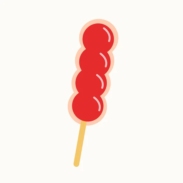 用红苹果糖唐古鲁分离出简单的平面艺术品 — 图库矢量图片