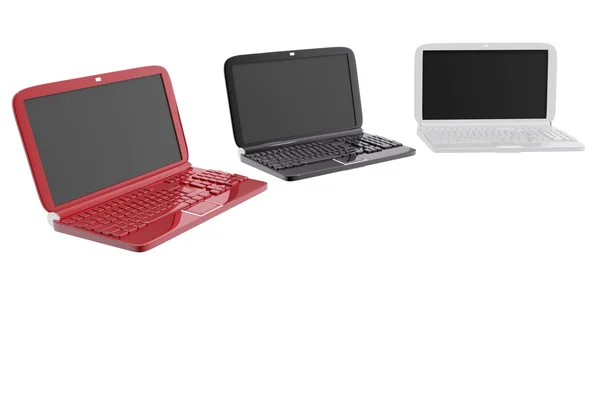 Laptops in various colors — Stock Photo, Image