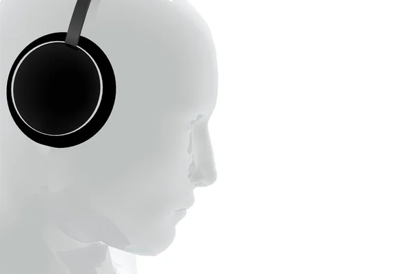 Kulaklıklı adam müzik dinliyor.