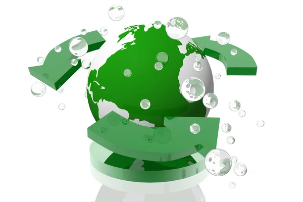 Recycling op de planeet-pictogram — Stockfoto