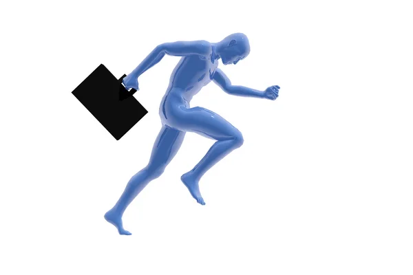 Person running with a briefcase — Stock Photo, Image