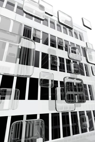 Digitale gebouw in de stad — Stockfoto