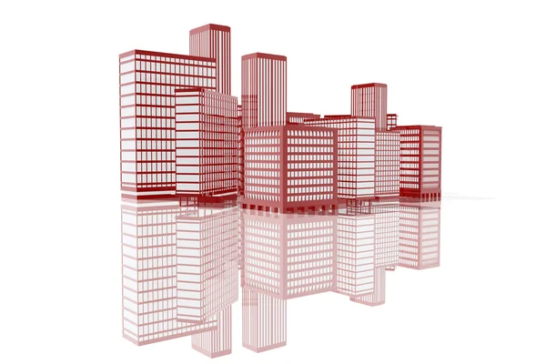 Edifícios vermelhos na cidade Fotos De Bancos De Imagens