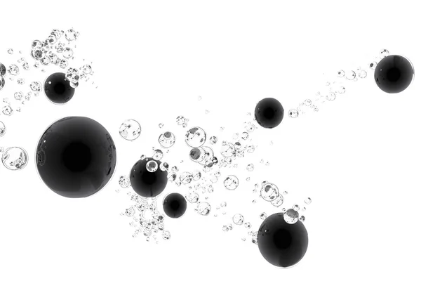 Sphères reliées par des bulles — Photo