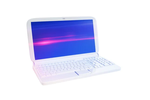 Fehér laptop — Stock Fotó