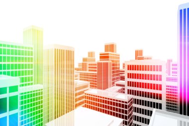 Şehir binalar ve gökdelenler görünümü