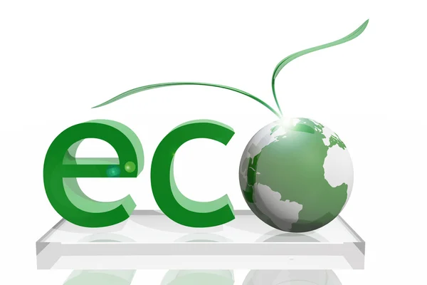 Ecologie pictogram op de planeet — Stockfoto