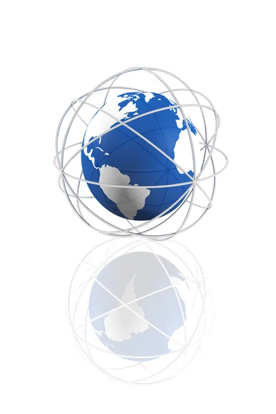 Connected global world icon — Stock Photo, Image