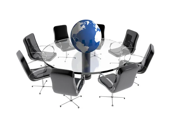 Round table globe office — Stock Photo, Image