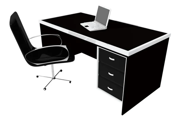 Bureau avec ordinateur portable — Photo