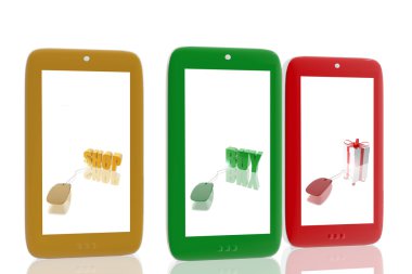 üç cep telefonları ile e-ticaret görüntüleri