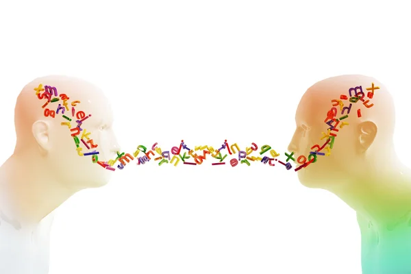 harfler iletişim kuran iki kişi.