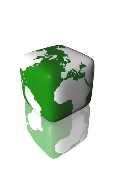 Négyzet alakú föld globe megjelenítése — Stock Fotó