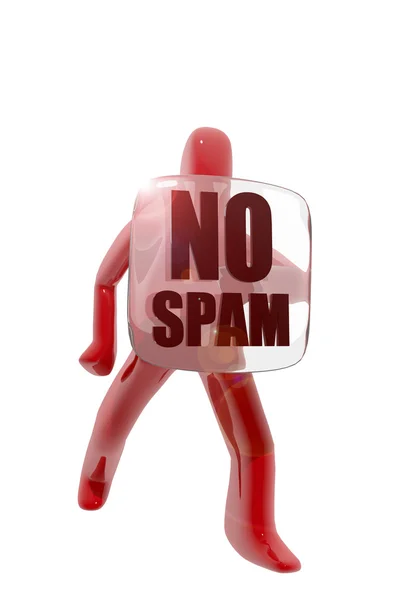 Rote Figur ohne Spam-Schild — Stockfoto