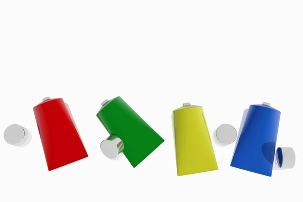 Coloridos tubos de pintura acrílica — Foto de Stock