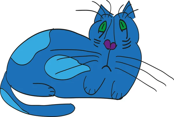 Triste gato azul — Vector de stock