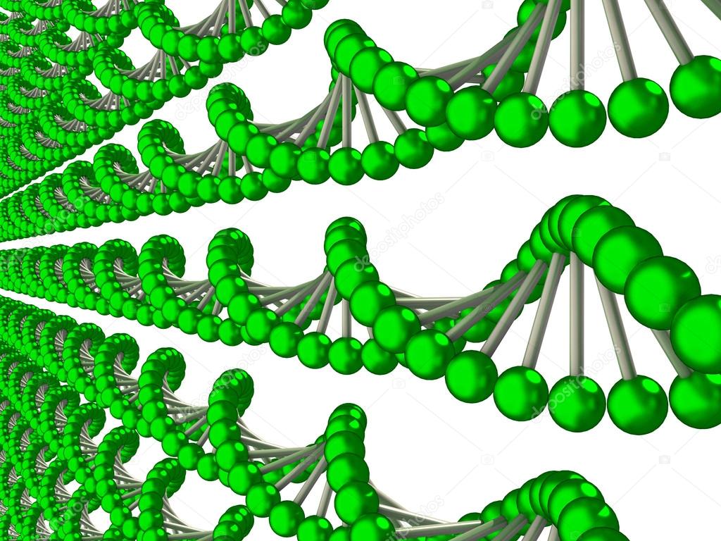 green strings of genetic code background