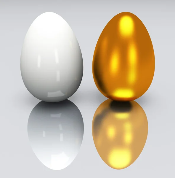 White and gold egg — Stock Photo, Image