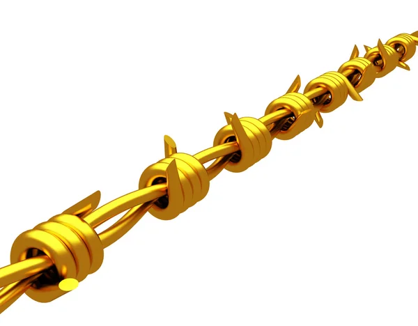 Złoto - Drut kolczasty — Zdjęcie stockowe