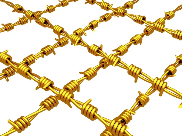 Guld - taggtråd — Stockfoto