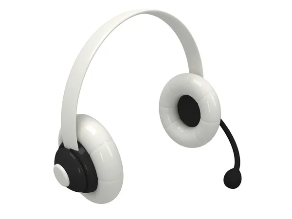 Vista de un auricular blanco — Foto de Stock