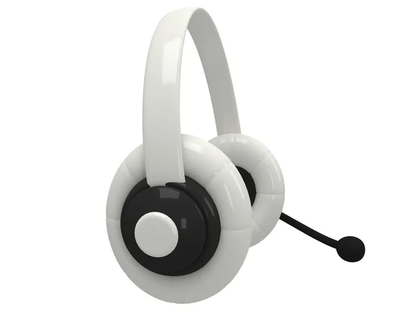 Vista de un auricular blanco — Foto de Stock