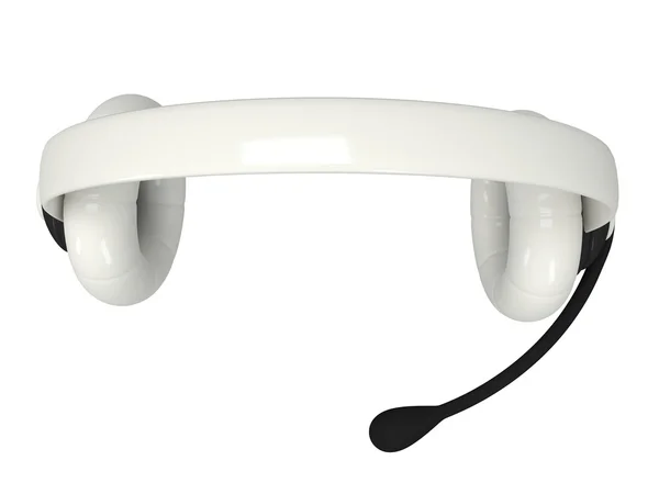 View of one white headset — Stock Photo, Image