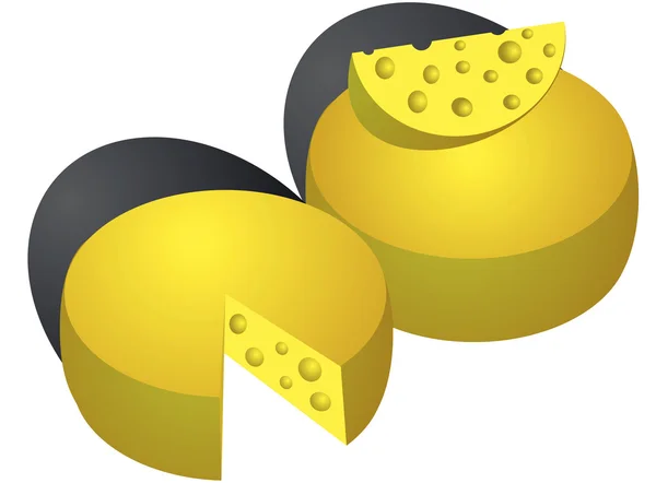 Vektorové sýr izolované na bílém — Stockový vektor